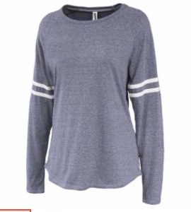 PJP II Softball TriBlend Striped Ladies Tee